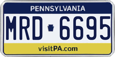 PA license plate MRD6695