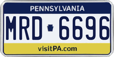 PA license plate MRD6696