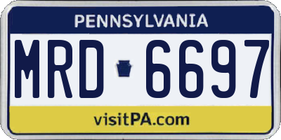 PA license plate MRD6697