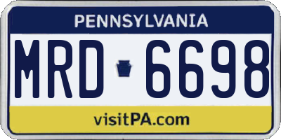 PA license plate MRD6698