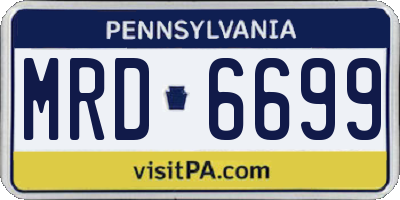 PA license plate MRD6699