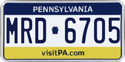 PA license plate MRD6705