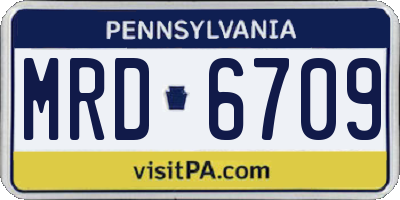PA license plate MRD6709