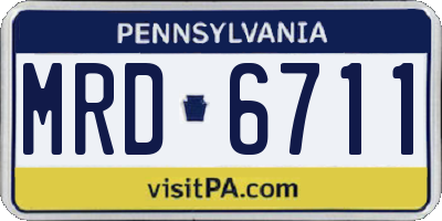 PA license plate MRD6711