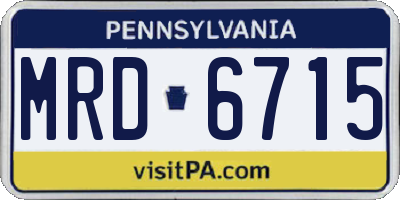 PA license plate MRD6715