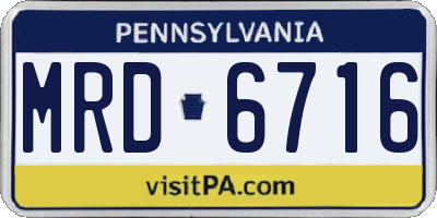 PA license plate MRD6716