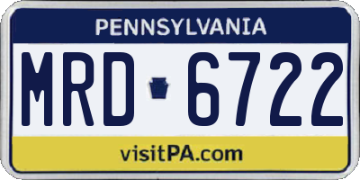 PA license plate MRD6722