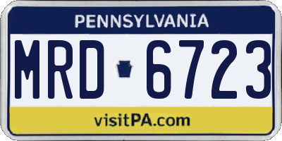 PA license plate MRD6723