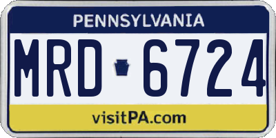 PA license plate MRD6724