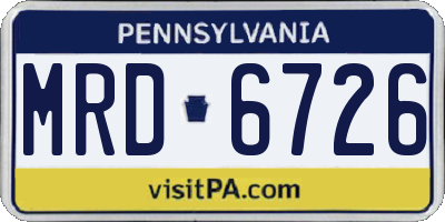 PA license plate MRD6726