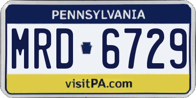 PA license plate MRD6729