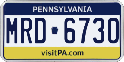 PA license plate MRD6730