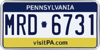 PA license plate MRD6731