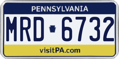 PA license plate MRD6732