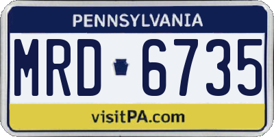 PA license plate MRD6735