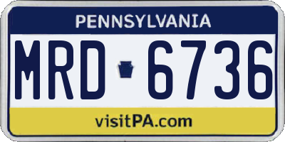 PA license plate MRD6736