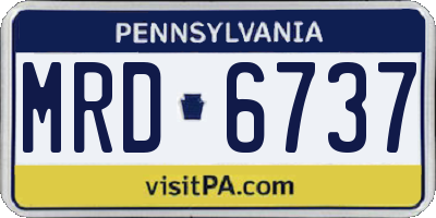 PA license plate MRD6737