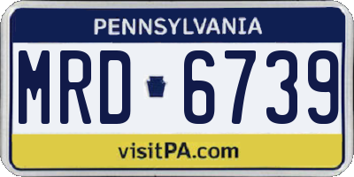 PA license plate MRD6739
