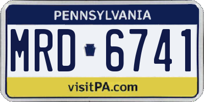 PA license plate MRD6741