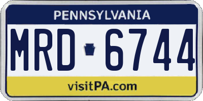 PA license plate MRD6744