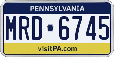PA license plate MRD6745