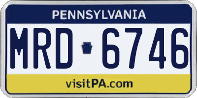 PA license plate MRD6746