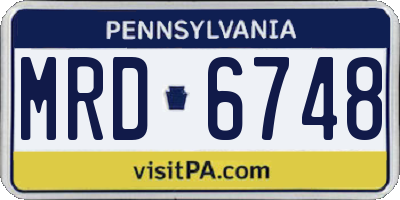 PA license plate MRD6748