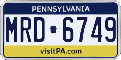 PA license plate MRD6749
