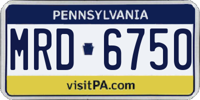 PA license plate MRD6750