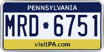 PA license plate MRD6751