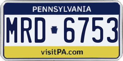 PA license plate MRD6753