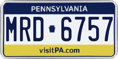 PA license plate MRD6757