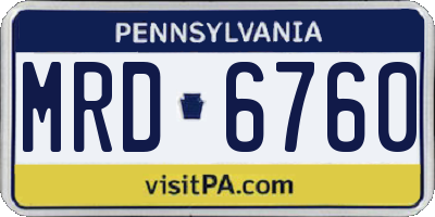PA license plate MRD6760