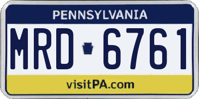 PA license plate MRD6761