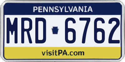 PA license plate MRD6762