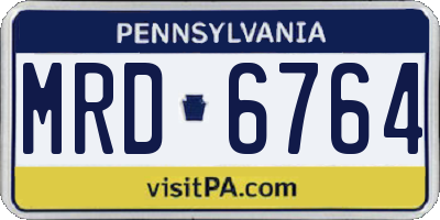 PA license plate MRD6764