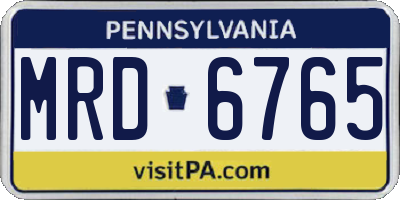 PA license plate MRD6765