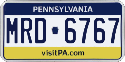PA license plate MRD6767