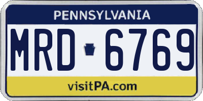 PA license plate MRD6769