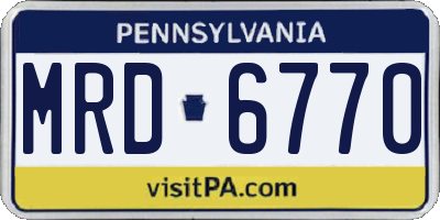 PA license plate MRD6770