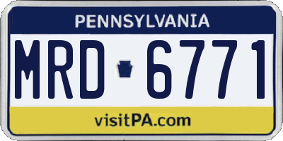 PA license plate MRD6771