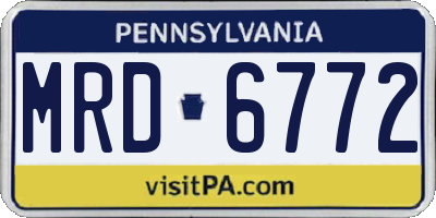PA license plate MRD6772
