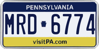 PA license plate MRD6774