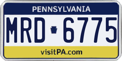 PA license plate MRD6775