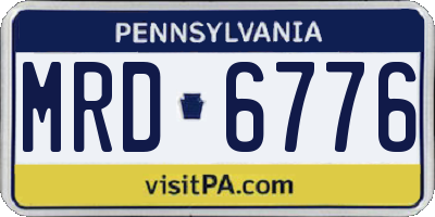 PA license plate MRD6776