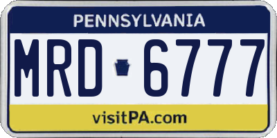 PA license plate MRD6777