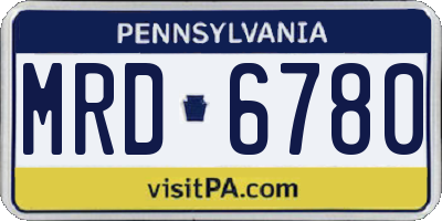 PA license plate MRD6780