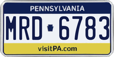 PA license plate MRD6783
