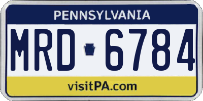 PA license plate MRD6784