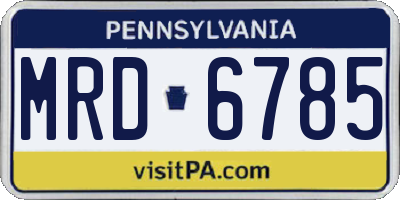 PA license plate MRD6785